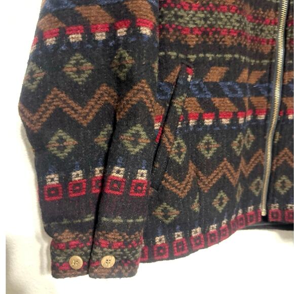 VTG Woolrich Wool Aztec Southwest Ranch Barn Chore Coat Jacket Men’s Large - Picture 5 of 12